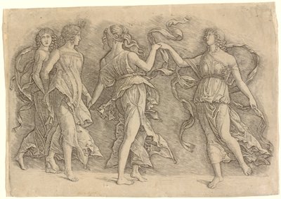 4 つの踊るミューズ 作： Workshop of Andrea Mantegna