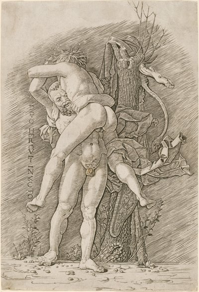 ヘラクレスとアンタイオス 作： Workshop of Andrea Mantegna