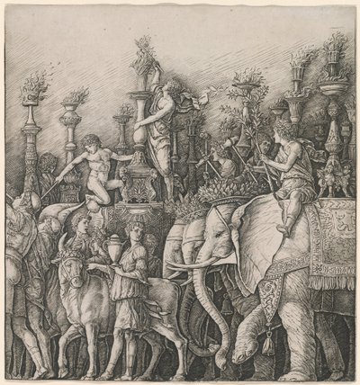 シーザーの勝利：象 作： Workshop of Andrea Mantegna