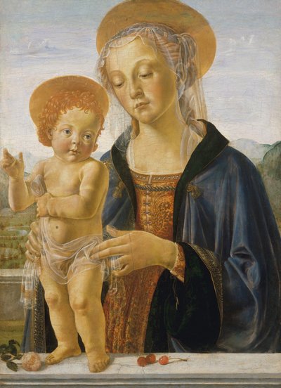 マドンナとチャイルド、カリフォルニア州。 1470年。 作： Workshop of Andrea del Verrocchio