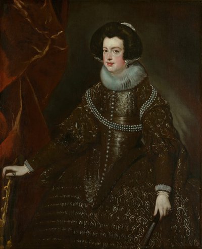 イザベラ・オブ・ブルボン、スペインのフィリップ4世の妻、1632年頃。 作： Workshop of Diego Velazquez