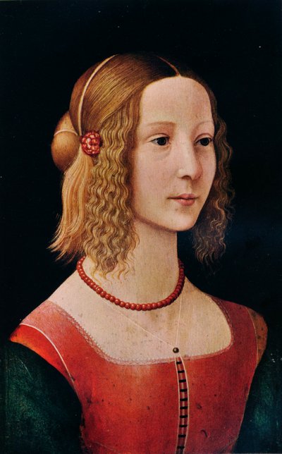 少女の肖像、1490 1930 作： Workshop of Domenico Ghirlandaio