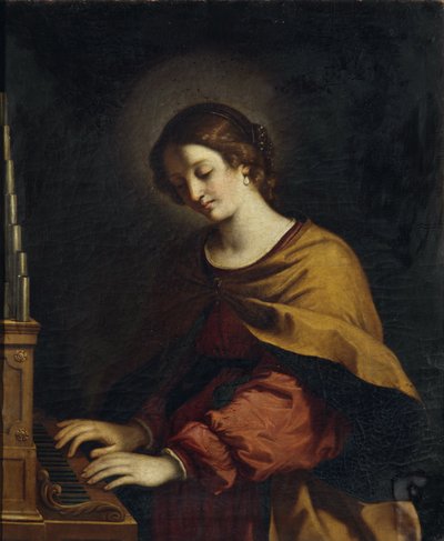 オルガン奏者としての聖セシリア 作： Workshop of Guercino