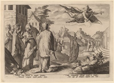 マーキュリーはハースに恋をする 作： Workshop of Hendrick Goltizus, after Hendrick Goltzius
