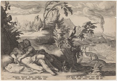 アポロとコロニス 作： Workshop of Hendrick Goltzius, after Hendrick Goltzius