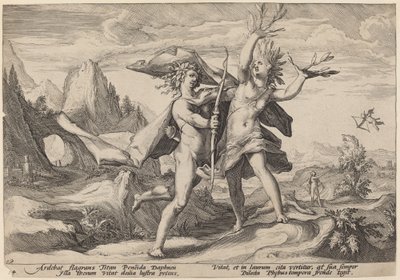 月桂樹に変身したダフネ 作： Workshop of Hendrick Goltzius, after Hendrick Goltzius