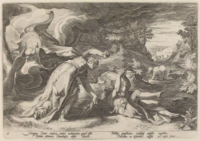 カリストを熊に変えるジュノ 作： Workshop of Hendrick Goltzius, after Hendrick Goltzius