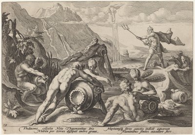 人間の滅亡を企むネプチューン 作： Workshop of Hendrick Goltzius, after Hendrick Goltzius