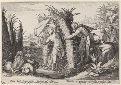 パンとシリンクス 作： Workshop of Hendrick Goltzius, after Hendrick Goltzius