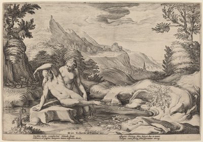 サルマシスと雌雄同体 作： Workshop of Hendrick Goltzius, after Hendrick Goltzius