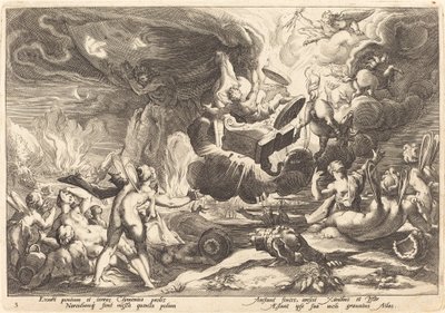フェートンの陥落 作： Workshop of Hendrick Goltzius, after Hendrick Goltzius