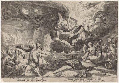 フェートンの陥落 作： Workshop of Hendrick Goltzius, after Hendrick Goltzius