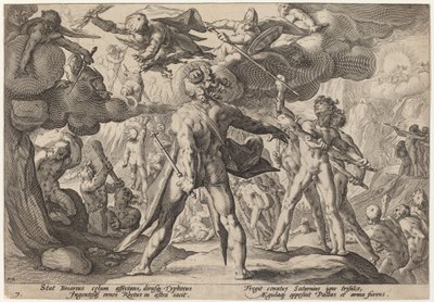 天を登る巨人たち 作： Workshop of Hendrick Goltzius, after Hendrick Goltzius