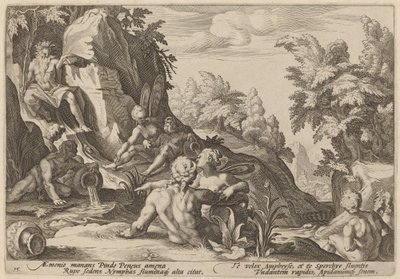 他の神々に囲まれた河神ペネウス 作： Workshop of Hendrick Goltzius, after Hendrick Goltzius