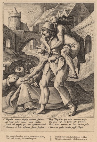 貧困はぜいたくよりも耐えやすい 作： Workshop of Hendrick Goltzius, after Karel van Mander I