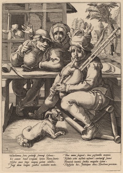 バグパイプは満たされなければならない 作： Workshop of Hendrick Goltzius, after Karel van Mander I
