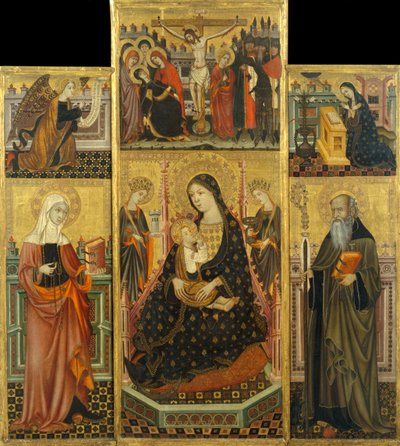 聖母子の祭壇画、聖クレア、聖アンソニー修道院 作： Workshop of Llorenç Saragossa