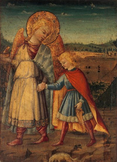 大天使ラファエルとトビアス、1460 年代初期から中期。 作： Workshop of Neri di Bicci