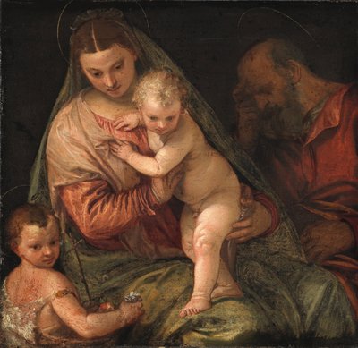 聖家族と幼子・洗礼者ヨハネ 作： Workshop of Paolo Veronese
