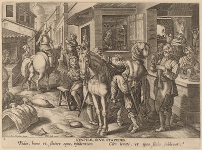 Staphae、Sive Stapedes (あぶみ、またはフット レスト) 作： Workshop of Philip Galle after Jan van der Straet