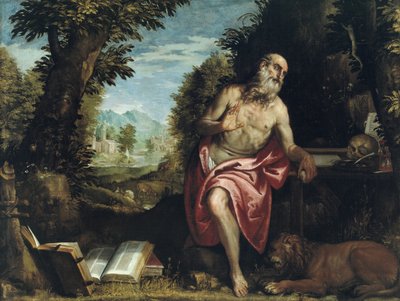 荒野の聖人ジェローム、158590年。 作： Workshop of Veronese