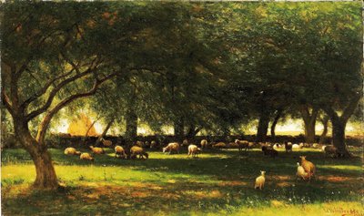 果樹園の正午 作： Worthington Whittredge