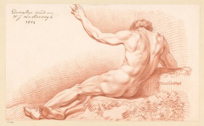 後ろから見た着席男性裸体 (3等賞 1804) 作： Wouter Johannes van Troostwijk
