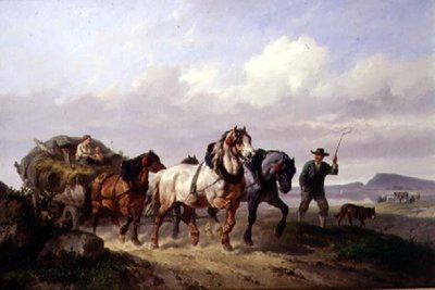 A Team of Draught Horses（油彩・キャンバス） 作： Wouterus Verschuur