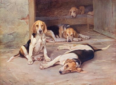 パピー・デイズ（カラーリトグラフ） 作： Wright Barker