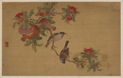 鳥・果実・花図 清時代・1741年 作： Wu Zhang