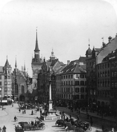 マリエン広場、ミュンヘン、ドイツ、c1900 作： Wurthle and Sons