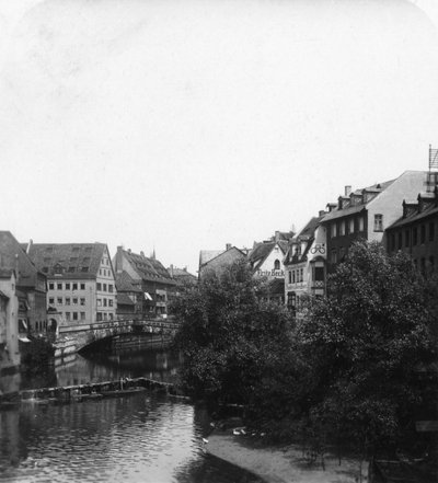 フライシュブリュッケの肉橋、ニュルンベルク、ドイツ、c1900年代。 作： Wurthle and Sons