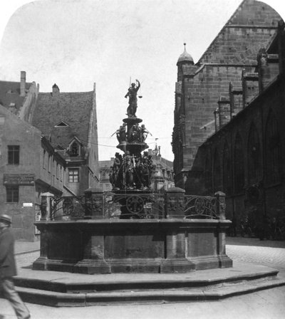 Tugendbrunnen、ニュルンベルク、バイエルン、ドイツ、c1900 作： Wurthle and Sons