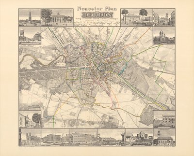 ベルリンの歴史地図、Verlag von Gebrueder Rocca、ベルリン1838 作： W.v. Moellendorf
