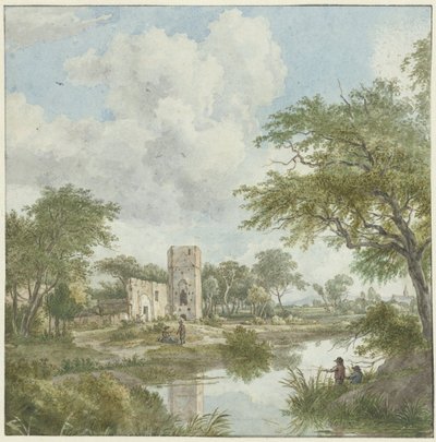 城跡のある風景 作： Wybrand Hendriks