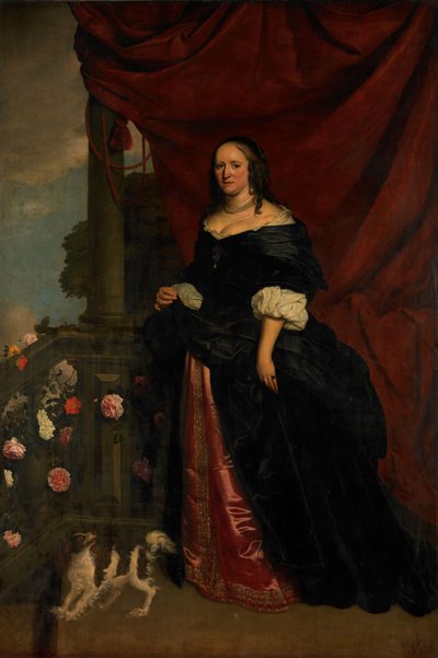 女性の肖像、おそらくソフィア アンナ ファン ピペンポイ (c. 1618-70)、シェラート伯爵夫人 作： Wybrand de Geest (I)