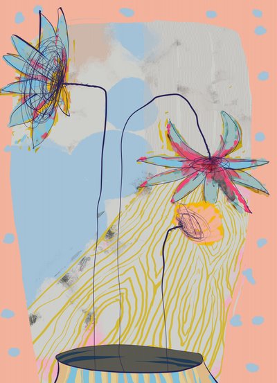 抽象的なパステル調の花 作： XHOZUCAN