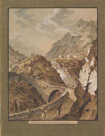 スイスのゴタール山に向かう悪魔の橋、1785年～1824年。 作： Xaver Triner