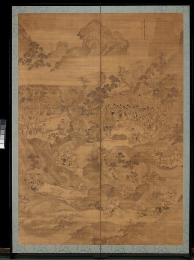 狩りの事件、17世紀後半から18世紀初頭（シルクにインク） 作： Xiang Cheng