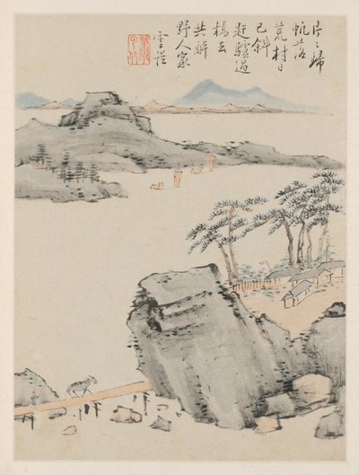 季節の風景のアルバム、リーフC以前の葉6、1668。 作： Xiao Yuncong
