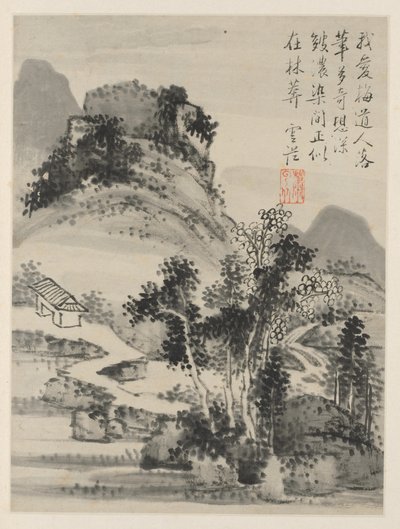 季節の風景のアルバム、葉D前葉2、1668。 作： Xiao Yuncong