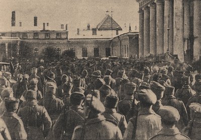 191年2月革命時の下院前での革命軍の出現 作： Yakov Vladimirovich Steinberg