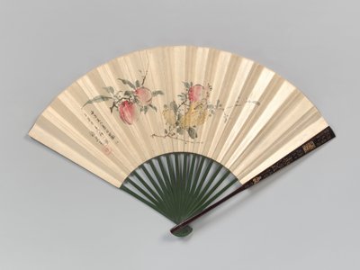 ピーチ、ザクロ、フィンガーシトロン、1832年。 作： Yamamoto Baiitsu