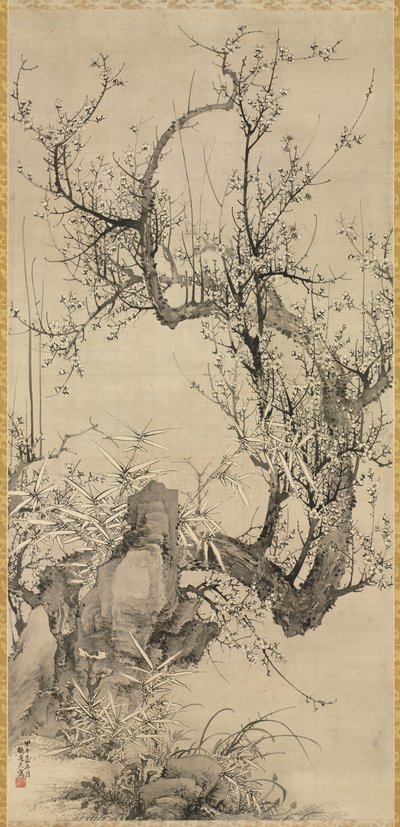 梅、竹、蘭、1834。 作： Yamamoto Baiitsu