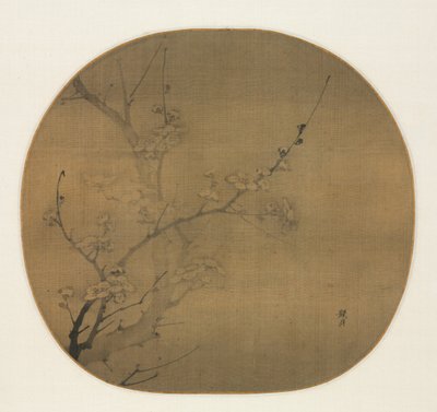 14世紀前半の月明かりの下の梅の花。 作： Yan Hui