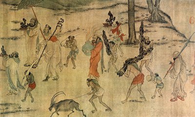 唐の宮廷に貢物を持参する臣下、600～673年頃（絹本に墨・彩色 作： Yan Liben (attr. to)