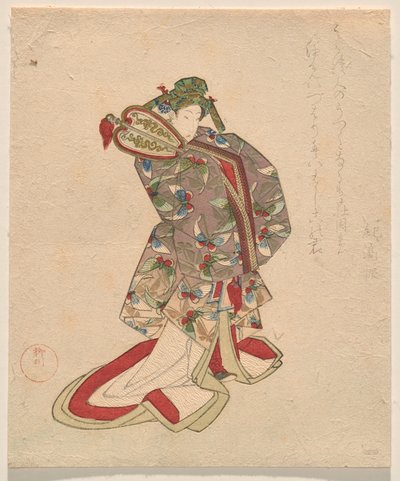 蝶模様の中国衣装の女性 作： Yanagawa Shigenobu II