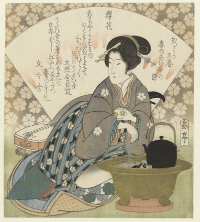 桜の花 桜の花 葛飾歌人会の版画シリーズ「春の彩り」（シリーズタイトル） 葛飾五番～春のあけぼのそめ～ 作： Yashima Gakutei