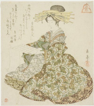 京都：無題の三都シリーズより 島原の遊女 作： Yashima Gakutei