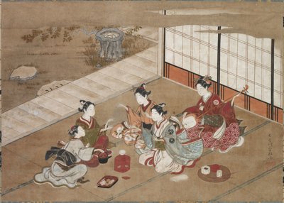 ハンドゲームをする、c。 1760年。 作： Yasumasa Hasegawa